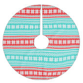 Red Turquoise Noors kerstkeukenpatroon Kerstboom Rok (Voorkant)