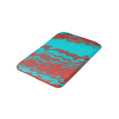 Red Turquoise Wavy Lines Badmat (Gekanteld)