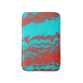 Red Turquoise Wavy Lines Badmat (Voorkant Verticaal)