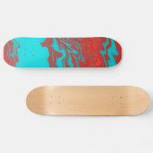 Red Turquoise Wavy Lines Persoonlijk Skateboard (Horizontaal)