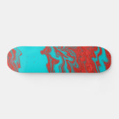 Red Turquoise Wavy Lines Persoonlijk Skateboard (Horizontaal)