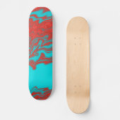 Red Turquoise Wavy Lines Persoonlijk Skateboard (Voorkant)