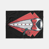 Red Tuxedo Costume With Rose Fancy Formal Bow Tie Fleece Deken (Voorkant (Horizontaal))