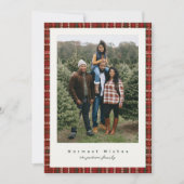 Red Tweed Photocard Holiday Card Feestdagenkaart (Voorkant)