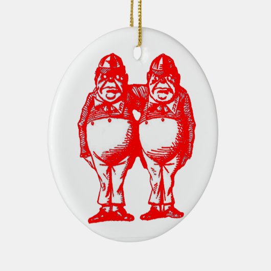 Red Tweedle Dee & Tweedle Dum Keramisch Ornament (Rechts)