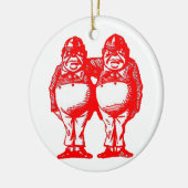 Red Tweedle Dee & Tweedle Dum Keramisch Ornament (Links)