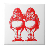Red Tweedle Dee & Tweedle Dum Tegeltje (Voorkant)