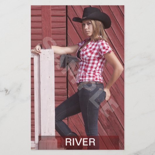 Red Two Sided Headshot Zed Kaart/Comp Kaart (Voorkant)