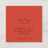 Red Two Toned Vierkante Visitekaartje (Achterkant)