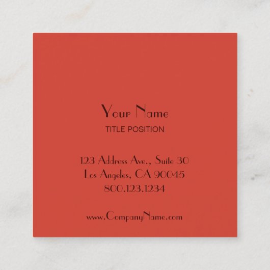 Red Two Toned Vierkante Visitekaartje (Achterkant)