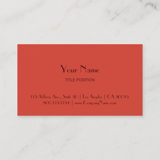 Red Two Toned Visitekaartje (Achterkant)