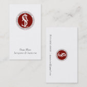 Red Typographic Amerikaanse Gebarentaal Tolk Visitekaartje (Voorkant / Achterkant)