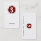 Red Typographic Amerikaanse Gebarentaal Tolk Visitekaartje (Voorkant / Achterkant)