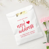 Red Typography Please Note Our New Address Bedankzakje (Gezegeld)