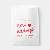 Red Typography Please Note Our New Address Bedankzakje (Voorkant)