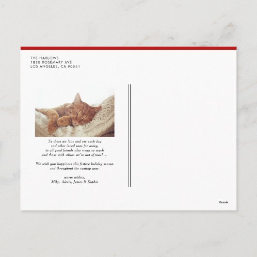 Red Typography Snowflakes Prettige feestdagen Foto (Achterkant)