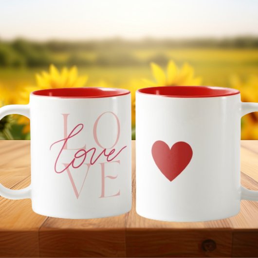 Red Typography Valentijnsdag Love Coffee Cup Mok