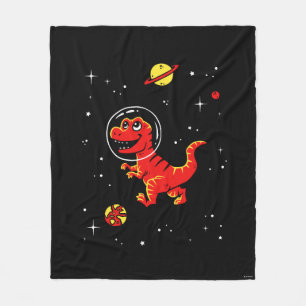 Red Tyrannosaurus rex dinos in de ruimte Fleece Deken