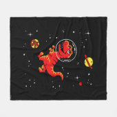 Red Tyrannosaurus rex dinos in de ruimte Fleece Deken (Voorkant (Horizontaal))
