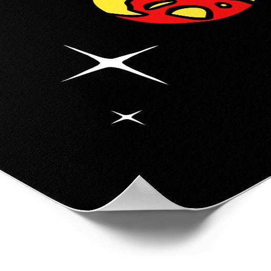 Red Tyrannosaurus rex dinos in de ruimte Poster (Hoek)