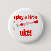 Red Ukulele Ronde Button 5,7 Cm (Voorkant)