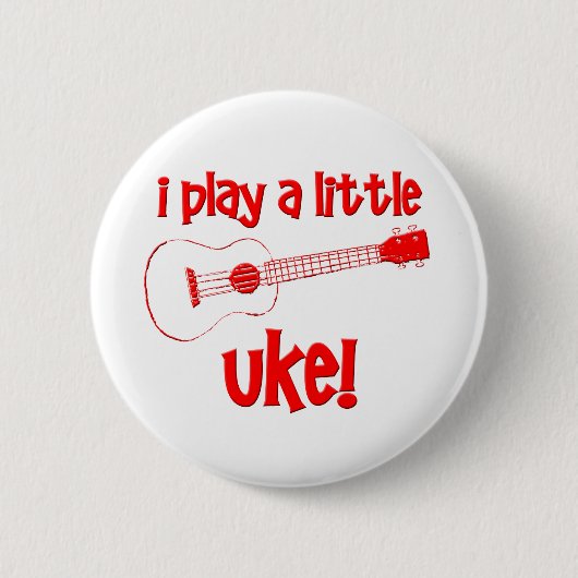 Red Ukulele Ronde Button 5,7 Cm (Voorkant)