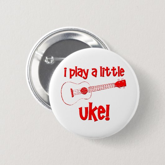 Red Ukulele Ronde Button 5,7 Cm (Voorkant /achterkant)