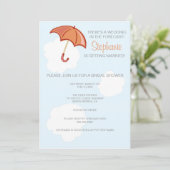 Red Umbrella Bridal Shower Kaart (Staand voorkant)