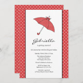 Red Umbrella Bridal Shower Kaart (Voorkant / Achterkant)