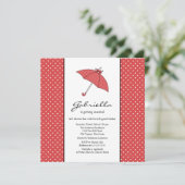 Red Umbrella Bridal Shower Kaart (Staand voorkant)
