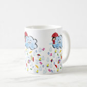 Red Umbrella Happy Clouds Rain Mok (Voorkant rechts)