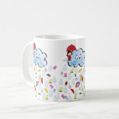 Red Umbrella Happy Clouds Rain Mok (Voorkant links)