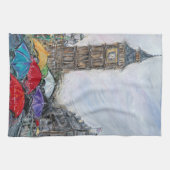 Red Umbrella in Londen Theedoek (Horizontaal)