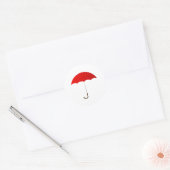 Red Umbrella Ronde Sticker (Envelop)