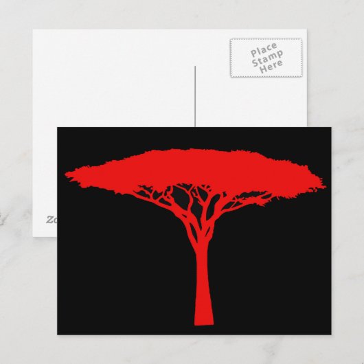 Red Umbrella Tree Briefkaart (Voorkant / Achterkant)