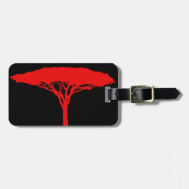 Red Umbrella Tree gepersonaliseerd Bagagelabel