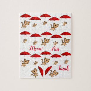 Red Umbrellas Cats Jigzaag Puzzle Daisy Legpuzzel