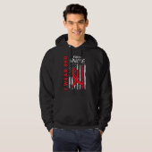 Red Uncle Heart Disease Awareness USA Flag Matchin Hoodie (Voorkant volledig)