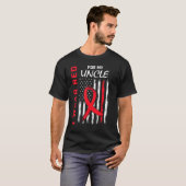 Red Uncle Heart Disease Awareness USA Flag Matchin T-shirt (Voorkant volledig)