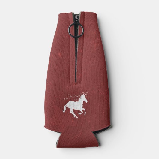 Red Unicorn Aangepaste flessenkoeler Flesjeskoeler (Achterkant)