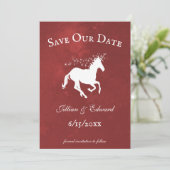 Red Unicorn bewaart de aankondiging van de datum (Staand voorkant)