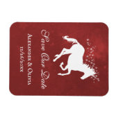 Red Unicorn bewaart de datum magneet (Horizontaal)