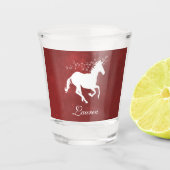 Red Unicorn - Gepersonaliseerd schaakglas Shot Glas (Voorkant)