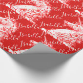 Red Unicorn Pattern Douanenaam Isabella Cadeaupapier (Hoek)