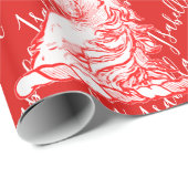 Red Unicorn Pattern Douanenaam Isabella Cadeaupapier (Rol Hoek)