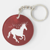 Red Unicorn personaliseer Acrylische Sleutelhanger (Achterkant)