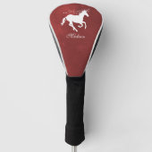 Red Unicorn Personalized Golf Head Hoesje Golfheadcover (Voorkant)