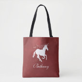 Red Unicorn persoonlijke Canvas tas (Voorkant)