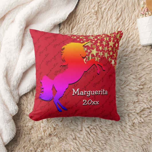 Red UNICORN Persoonlijke Keepomwille Kussen (Deken)