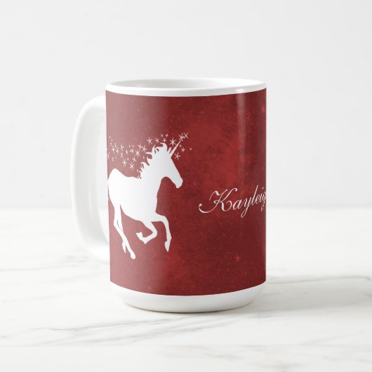 Red Unicorn persoonlijke koffie-Mok Koffiemok (Voorkant links)
